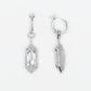 18k Solid White Gold Diamond Custom Gem Earrings - 50131