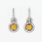 18k Solid Gold Diamond Gem Lock Earrings - 50140