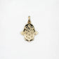 14k Solid Gold VS1 Diamond Hamsa and Eye Pendant - Solid Back - 60202