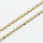 10k Solid Gold 3mm Barrel Moon Cut Chain - 10077