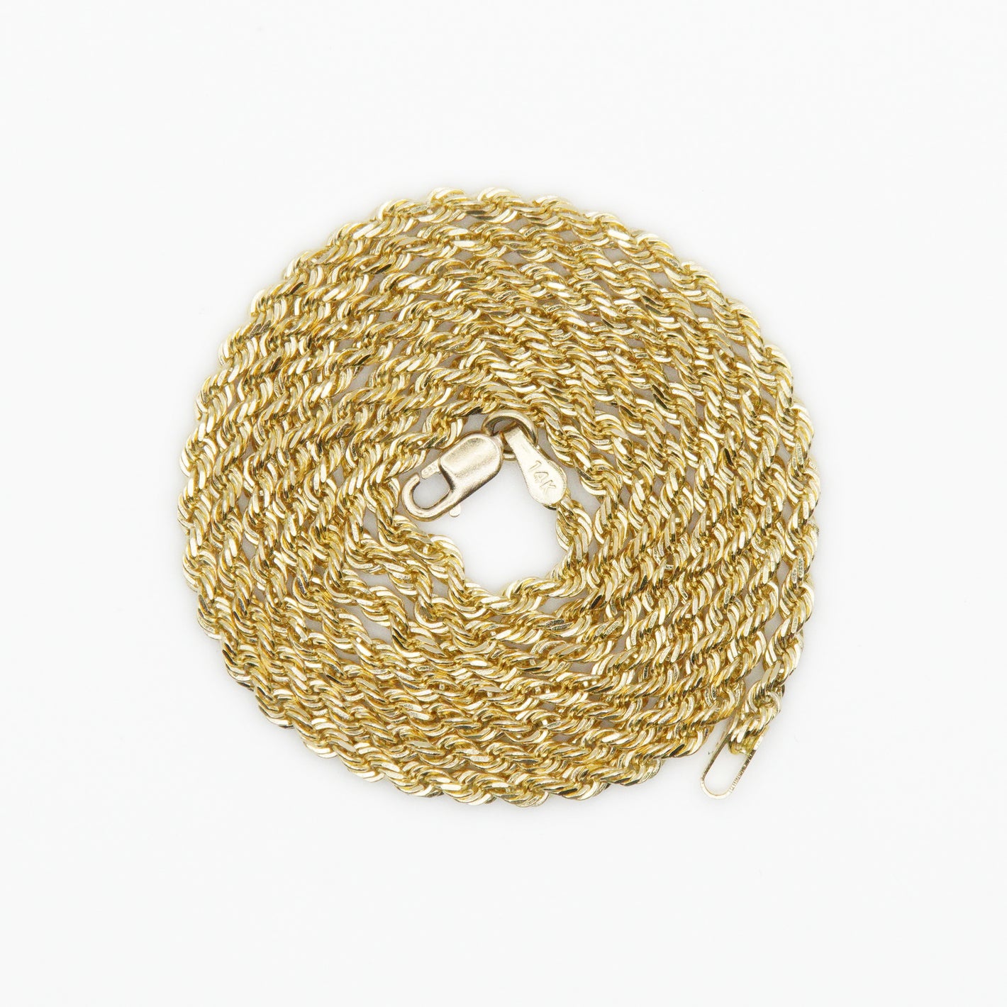 14k Solid Gold 2mm Rope Chain - 10082