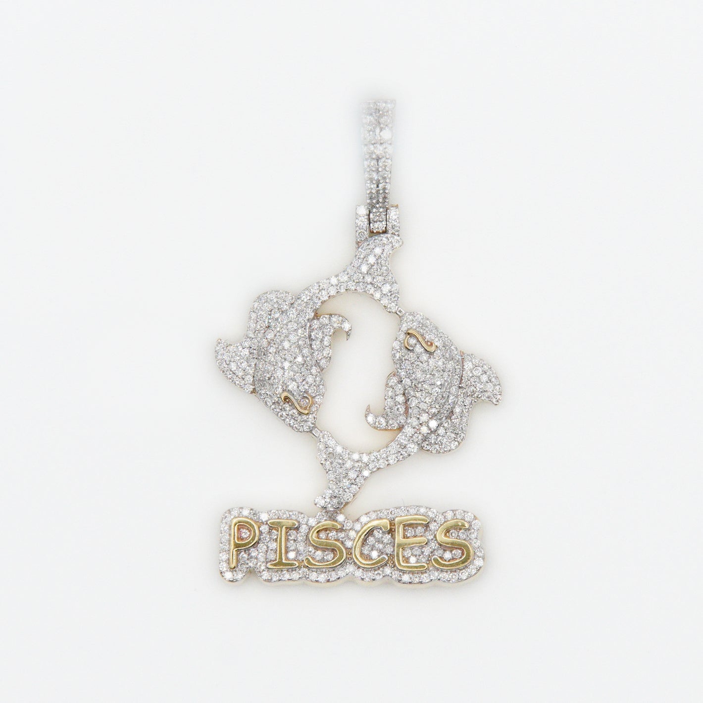 10k Solid Gold VS Diamond Pisces Pendant - 60207