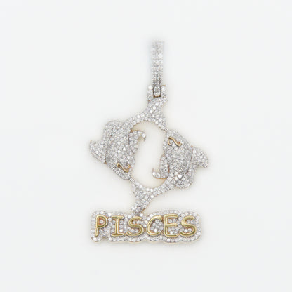 10k Solid Gold VS Diamond Pisces Pendant - 60207