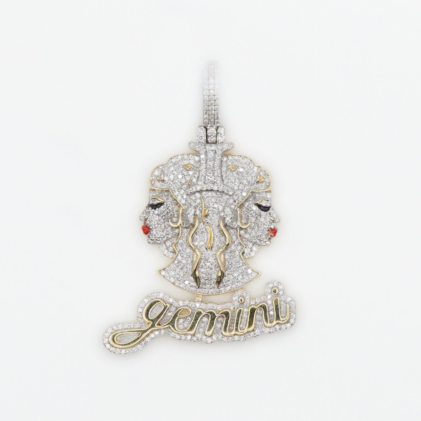 10k Solid Gold VS Diamond 3D Gemini Pendant - 60215