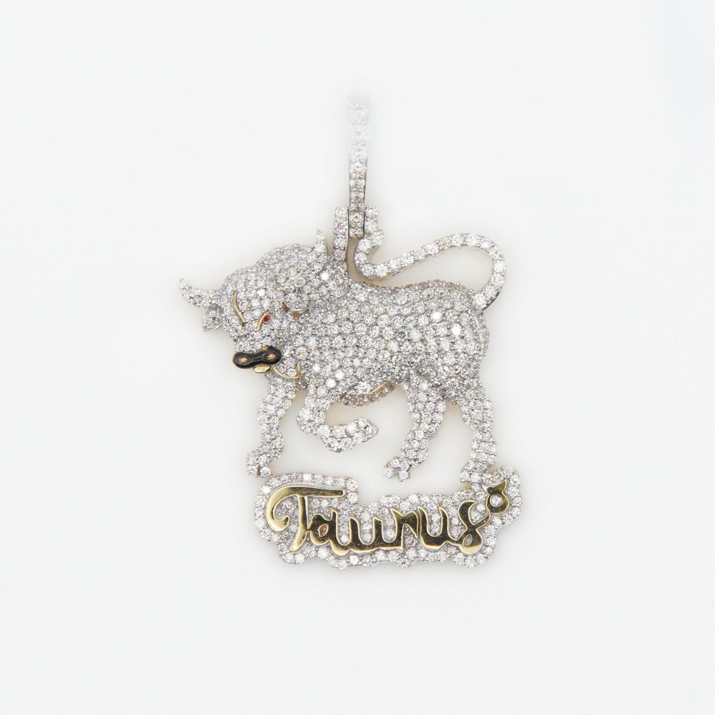 10k Solid Gold VS Diamond Taurus Pendant - 60214