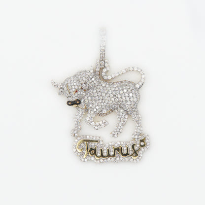 10k Solid Gold VS Diamond Taurus Pendant - 60214