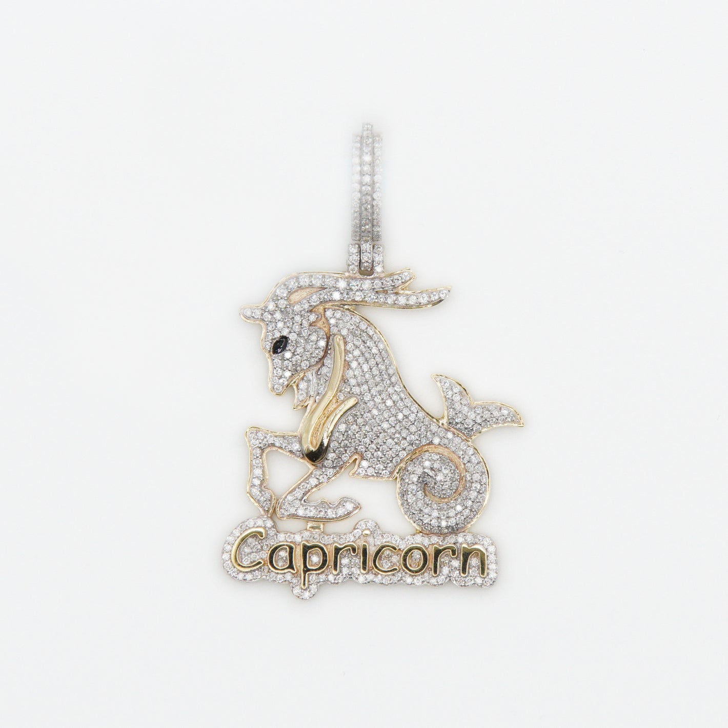 10k Solid Gold VS Diamond Capricorn Pendant - 60206