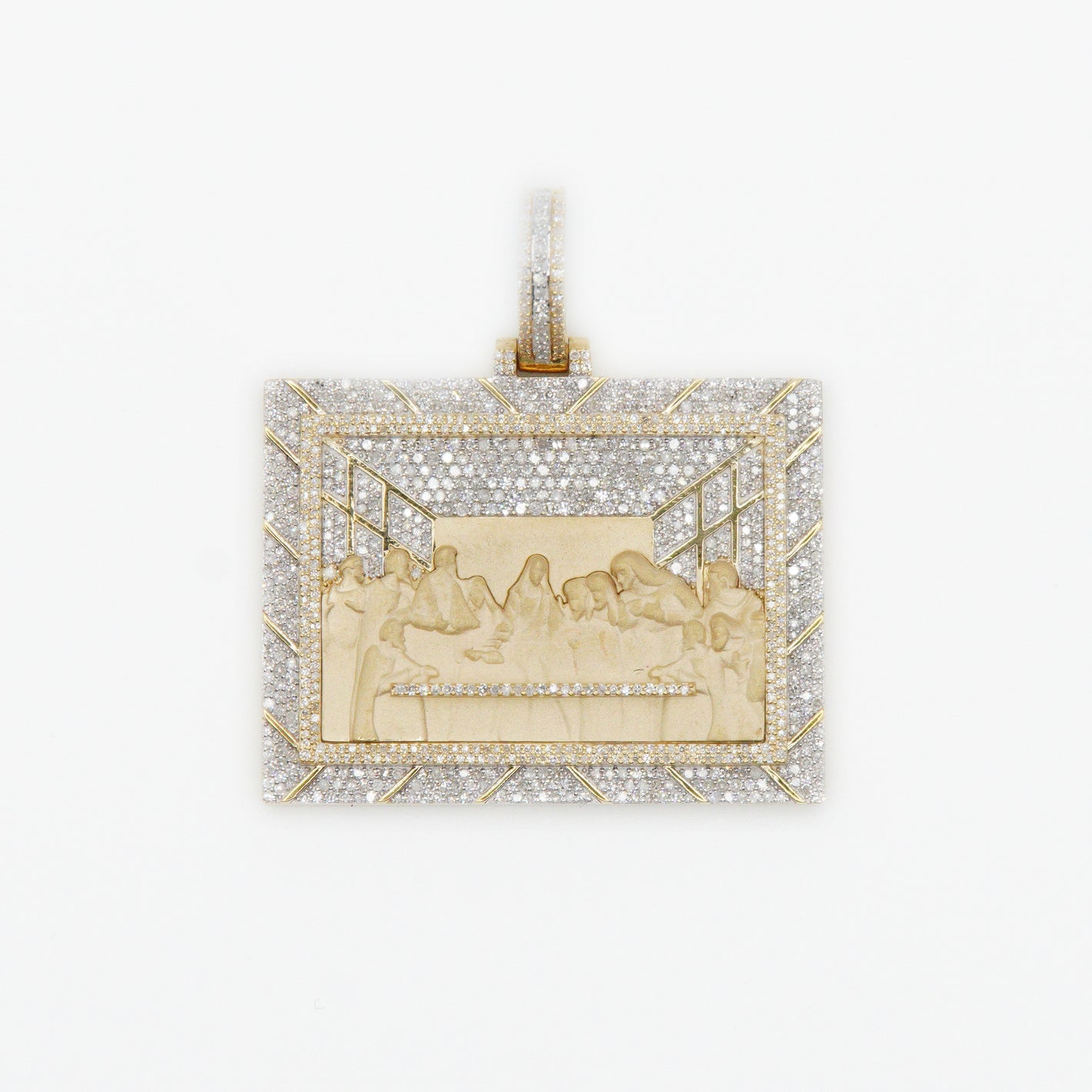 10k Solid Gold Diamond Last Supper Pendant - 60219