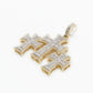 10k Solid Gold Baguette Diamond Triple Cross Pendant - 60220