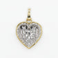 10k Solid Gold VS Diamond Baguette Elevated Heart Pendant - 60222