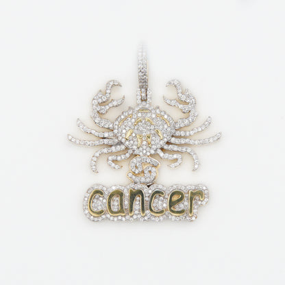 10k Solid Gold VS Diamond Cancer Pendant - 60239