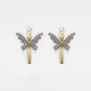 14k Solid Gold 12mm VS1 Diamond Butterfly Hoop Earrings - 50151