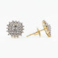 14k Solid Gold 12mm VS1 Diamond Spiked Cushion Earrings - 50152