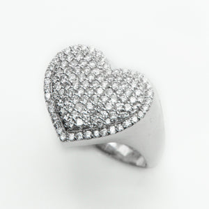 10k Solid Gold Diamond 3D Heart Ring - 30121