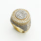 14k Solid Gold Baguette Diamond Bustdown Pinky Ring - 30097