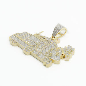 10k Solid Gold Diamond Truck Pendant - 60253