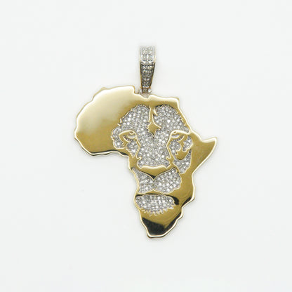 10k Solid Gold VS1 Diamond Africa Pendant - 60257