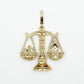 10k Solid Gold Baguette Diamond Justice Scale Pendant - 60260