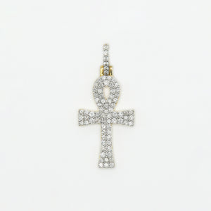 10k Solid Gold VS1 Diamond Ankh Cross - 60254