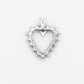 Solid White Gold Diamond Heart Outline Pendant - 60285