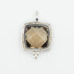 14k Solid Gold Diamond Brown Stone Pendant - 60286