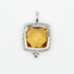 14k Solid Gold Diamond Orange Stone Pendant - 60287