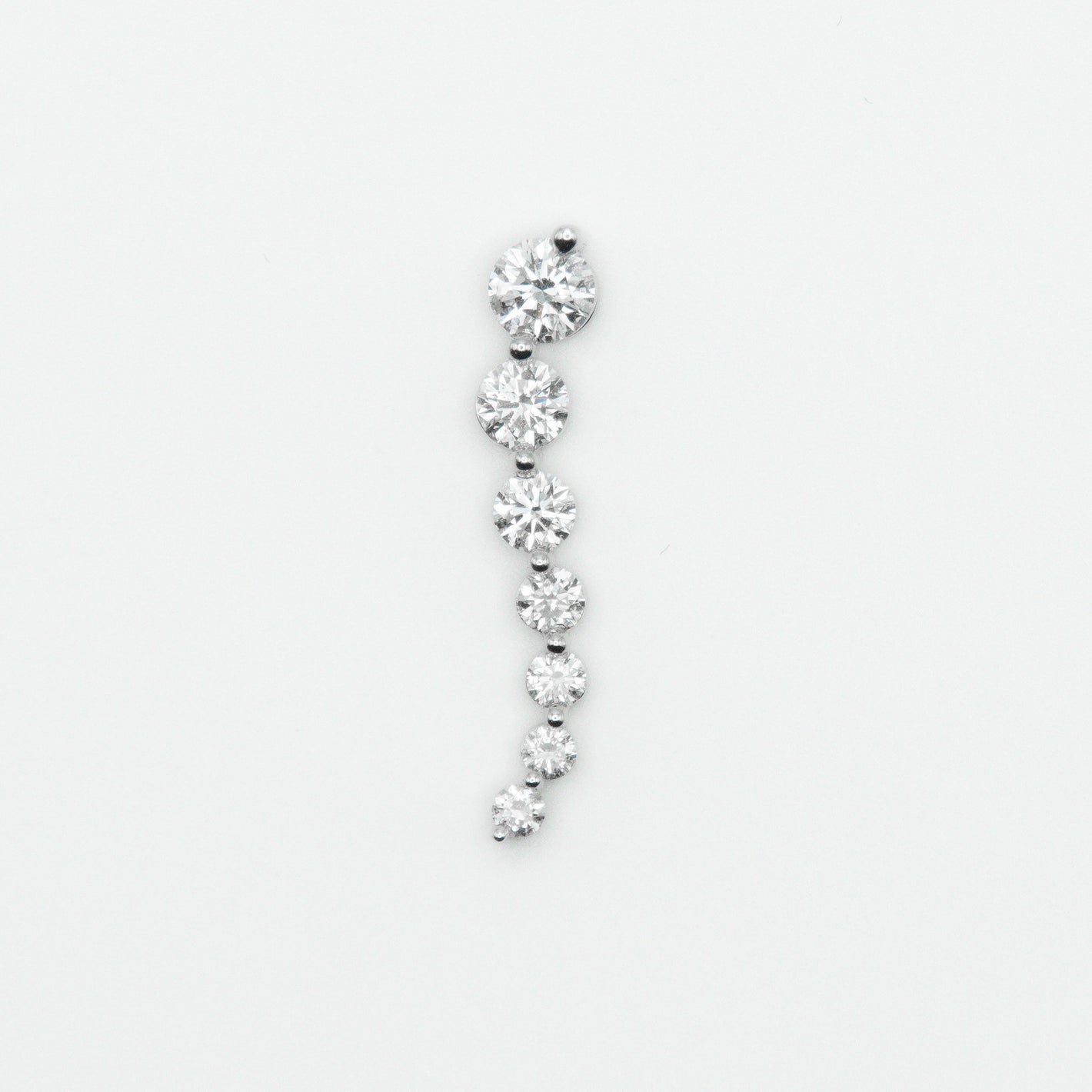 14k Solid White Gold Diamond Tail Pendant - 60280