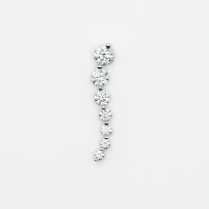 14k Solid White Gold Diamond Tail Pendant - 60280