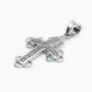 10k Solid White Gold Diamond Alternate Motif Cross - 60279