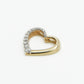 14k Solid Gold Split Diamond Heart Pendant - 60265