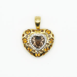 18k Solid Gold Diamond Custom Heart Pendant - 60284