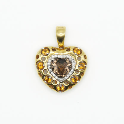 18k Solid Gold Diamond Custom Heart Pendant - 60284