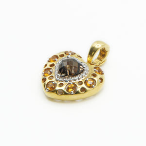 18k Solid Gold Diamond Custom Heart Pendant - 60284