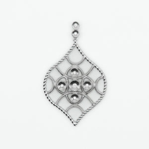 Solid White Gold Diamond Leaf Shaped Pendant - 60282