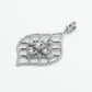 Solid White Gold Diamond Leaf Shaped Pendant - 60282