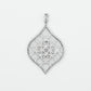 Solid White Gold Diamond Leaf Shaped Pendant - 60282