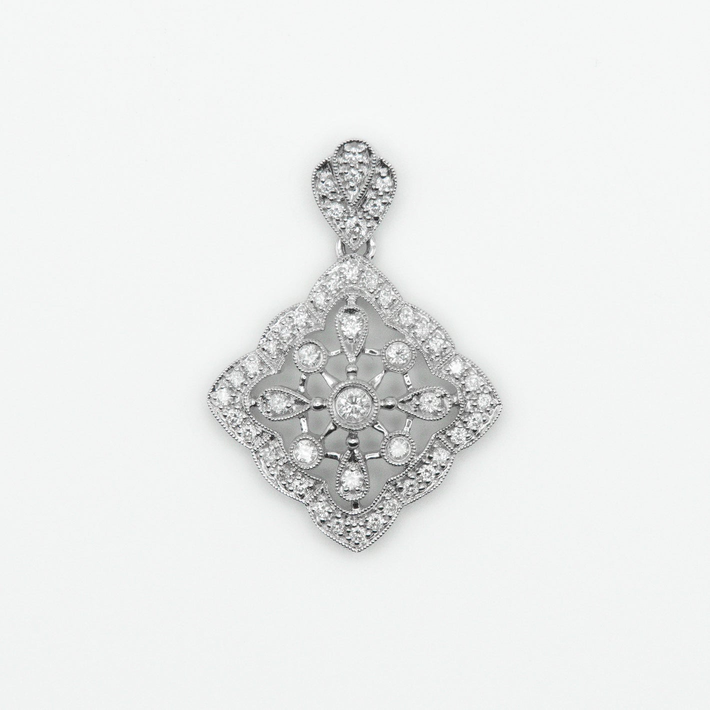 Solid Gold Diamond Custom Shaped Pendant - 60277