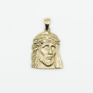 14k Solid Gold Jesus Head Pendant - 60271