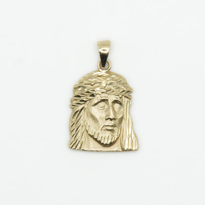 14k Solid Gold Jesus Head Pendant - 60271