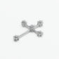 14k Solid White Gold Diamond Single Flower Cross - 60281