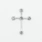 14k Solid White Gold Diamond Single Flower Cross - 60281