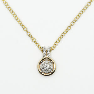 14k Solid Gold Diamond Circular Designed Necklace - 60296