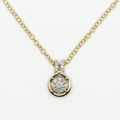 14k Solid Gold Diamond Circular Designed Necklace - 60296