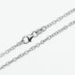 14k Solid White Gold Diamond Custom Blue Stone Necklace - 60297