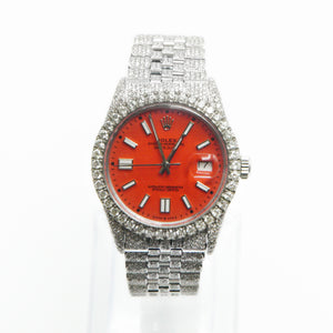 Rolex Datejust 36mm - Red Dial & Diamond Bezel - 40054