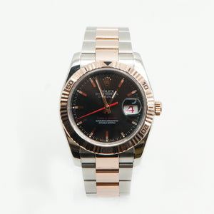 Rolex Datejust 36mm Turn-O-Graph - Rose Gold & Stainless Steel - Black Dial - 40056