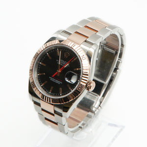 Rolex Datejust 36mm Turn-O-Graph - Rose Gold & Stainless Steel - Black Dial - 40056