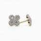 14k Solid Gold 10mm VS1 Diamond Clover Earrings - 50190