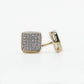 10k Solid Gold 7mm Diamond Mini Square Earrings - 50201