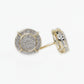 10k Solid Gold 9mm Diamond Cluster 3D Circle Earrings - 50203